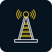 Radio Tower Line Red Circle Icon vector