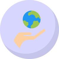 Planet Earth Flat Bubble Icon vector