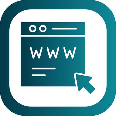 Web Page Glyph Gradient Corner Icon