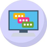 Tasks Flat Bubble Icon vector