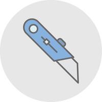 Utility Knife Line Filled Light Icon vector