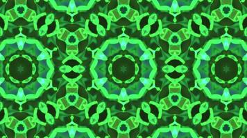 Fractal abstract green flower patterns with kaleidoscope effect bright colorful fantasy composition video