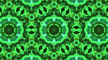 fractal abstrato verde flor padrões com caleidoscópio efeito brilhante colorida fantasia composição video