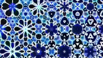 fractal resumen azul asimétrico composición con caleidoscopio efecto brillante vistoso fantasía mandala video