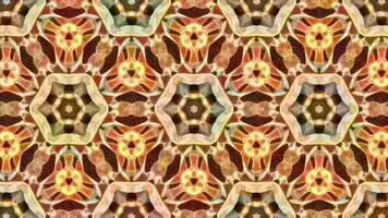 Fractal abstract yellow patterns with kaleidoscope effect bright colorful fantasy composition video