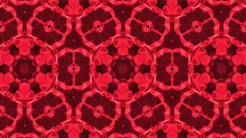 frattale astratto rosso modelli con caleidoscopio effetto luminosa colorato fantasia composizione video