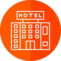Hotel Line Red Circle Icon vector