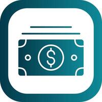 Cash Glyph Gradient Corner Icon vector