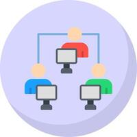 Network User Flat Bubble Icon vector