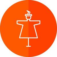 Scarecrow Line Red Circle Icon vector