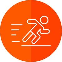 Jogging Line Red Circle Icon vector