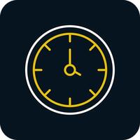 Clock Line Red Circle Icon vector