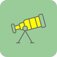 Telescope Filled Yellow Icon vector