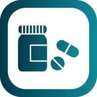 Pills Bottle Glyph Gradient Corner Icon vector