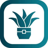 Aloe Vera Glyph Gradient Corner Icon vector