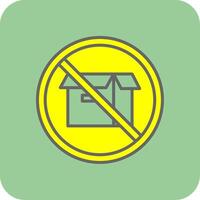 prohibido firmar lleno amarillo icono vector