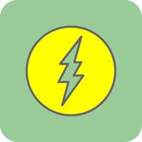 Lightning Filled Yellow Icon vector