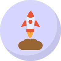 Rocket Launch Flat Bubble Icon vector