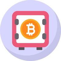 bitcoin almacenamiento plano burbuja icono vector