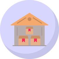 Warehouse Flat Bubble Icon vector