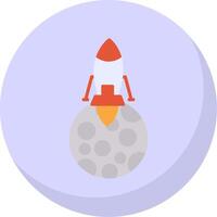 Moon Landing Flat Bubble Icon vector