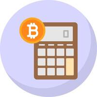 bitcoin calculadora plano burbuja icono vector