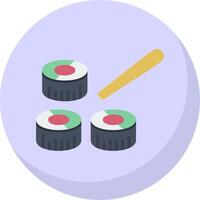 Sushi plano burbuja icono vector