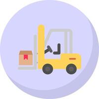 Forklift Flat Bubble Icon vector