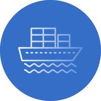 Container Ship Flat Bubble Icon vector