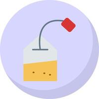 Tea Bag Flat Bubble Icon vector