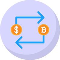 Bitcoin Exchange Flat Bubble Icon vector