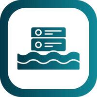 Data Lake Glyph Gradient Corner Icon vector