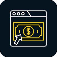 Pay Per click Line Red Circle Icon vector