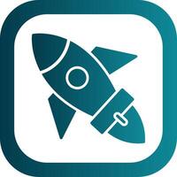 Rocket Glyph Gradient Corner Icon vector