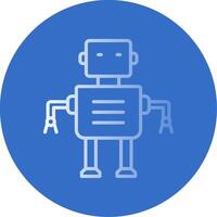 Robot Flat Bubble Icon vector