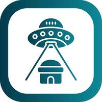 Ufo Glyph Gradient Corner Icon vector