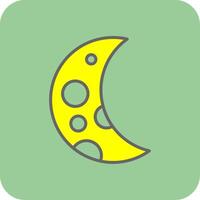 Crescent Moon Filled Yellow Icon vector