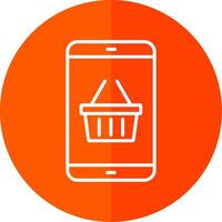 Shopping Application Line Red Circle Icon vector