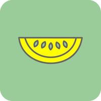 Honeydew Melon Filled Yellow Icon vector