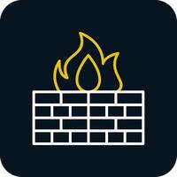 Firewall Line Red Circle Icon vector