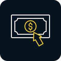 Pay Per Click Line Red Circle Icon vector