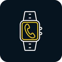 Incoming Call Line Red Circle Icon vector