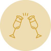 Cheers Line Yellow Circle Icon vector