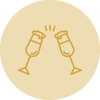 Cheers Line Yellow Circle Icon vector