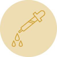 Dropper Line Yellow Circle Icon vector