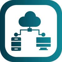 Cloud Computing Glyph Gradient Corner Icon vector