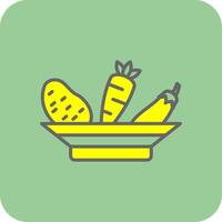 vegetales lleno amarillo icono vector