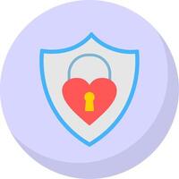 heart lock Flat Bubble Icon vector