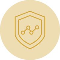 Security Analytics Line Yellow Circle Icon vector