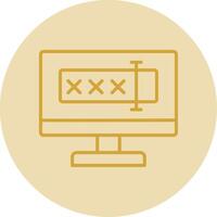 Password Security Line Yellow Circle Icon vector